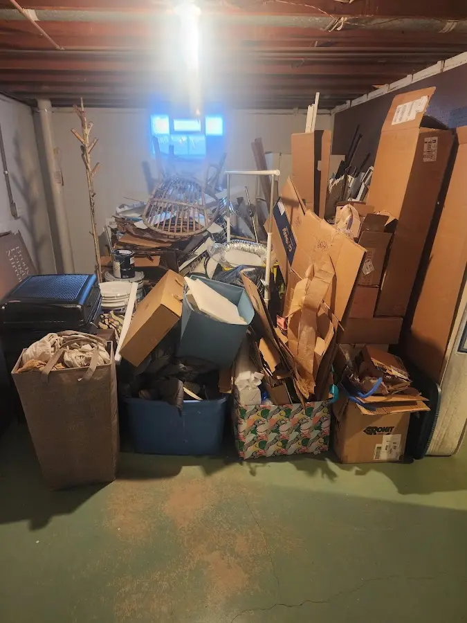 Roll-off dumpster container at job site for 20 Yard Dumpster Rental in Newark Valley